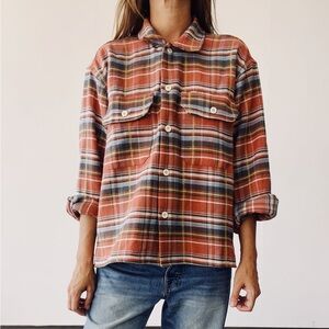 Hey Gang Rust Plaid Work Shirt
